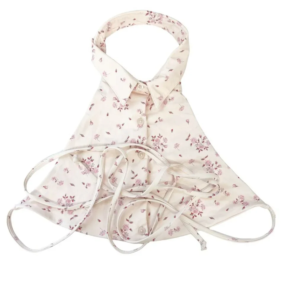 Frankies Bikinis Ellie Halter High Neck Bikini Top Wrap Around Floral Size Large